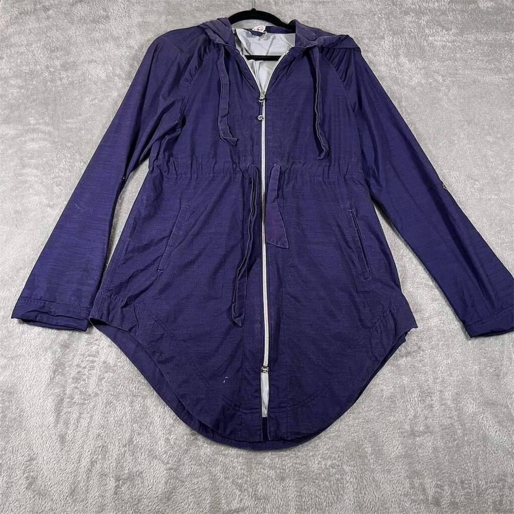 Lululemon Vitality Jacket Women 4 Purple Hooded Full Zip Drawstring Waist